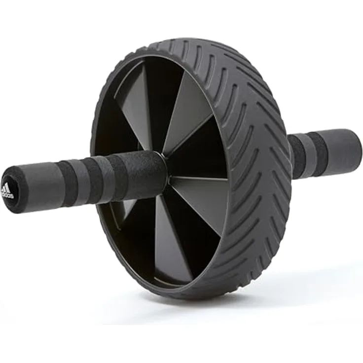 adidas Bewegungsrad Ab Wheel Bauchtrainer für zuhause-anspruchsvolles Home Workout für den Oberkörper, geeignet für Anfänger, Fortgeschrittene und Profis, Schwarz, One Size