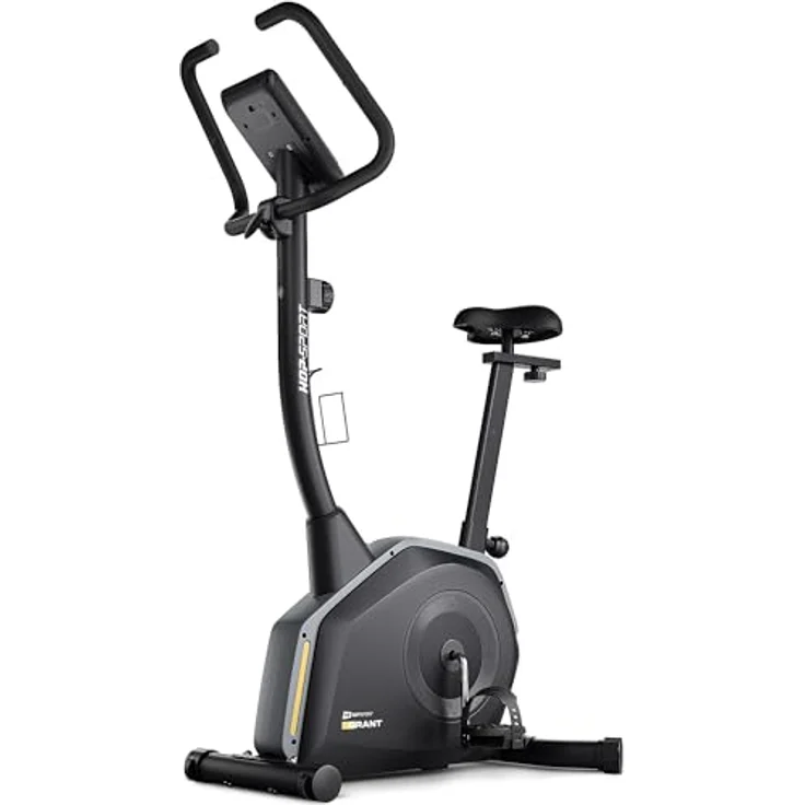 HS HOP-SPORT Heimtrainer Fahrrad HS-4000H Grant mit magnetischem Widerstand und intuitivem LCD-Monitor, Hometrainer mit 16 Widerstandsstufen & Handpulsmessung, bis 125 kg belastbar, in schwarz – Bild 2