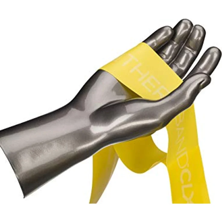 TheraBand CLX Latexfreies Widerstandsband, 110 Schlaufen für Pilates, Physiotherapie und Fitness, 22 Meter, gelb, leicht – Bild 5