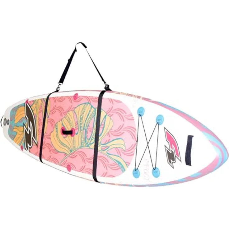 F2 SUP Tragegurt, verstellbarer Träger für Stand-Up-Paddle-Boards, 140cm, Schwarz, hoher Tragekomfort mit Neopren-Schultergurt