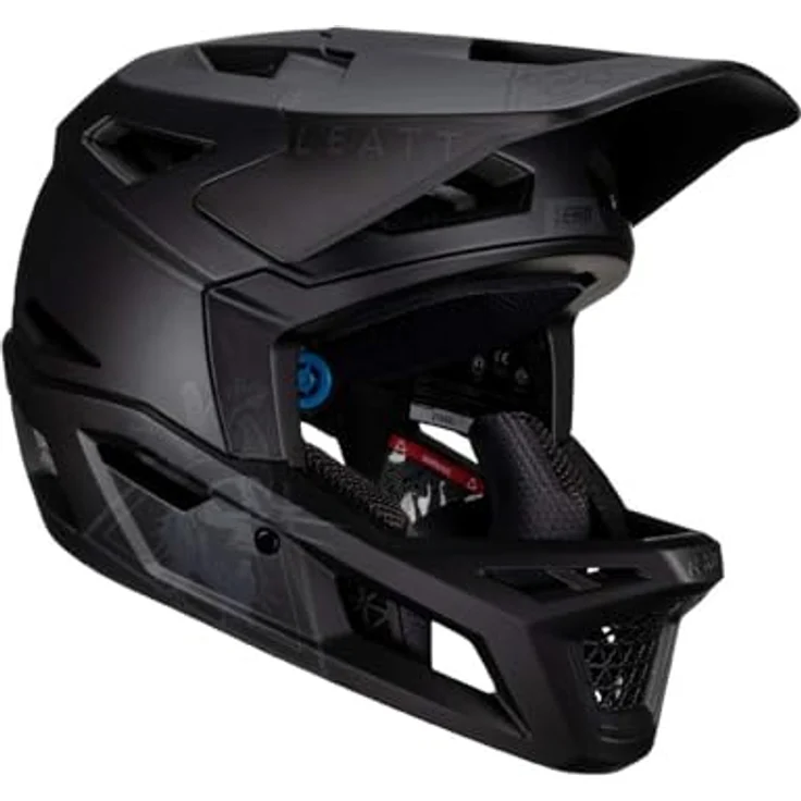 Leatt MTB Gravity 4.0, Velohelm für Mountainbiking, Größe 55-62 cm, 22 Belüftungsöffnungen, mit Magnetverschluss und Visier – Bild 2