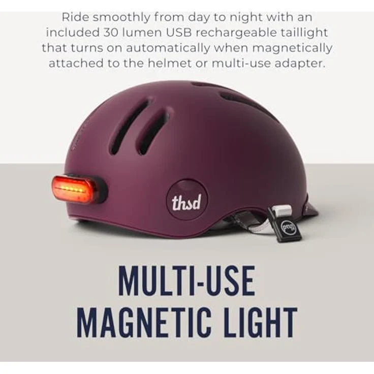 Thousand Chapter Fahrradhelm Deep Burgundy S 54-57 cm, MIPS-Technologie, integriertes Magnetlicht, aktives Belüftungssystem – Bild 3