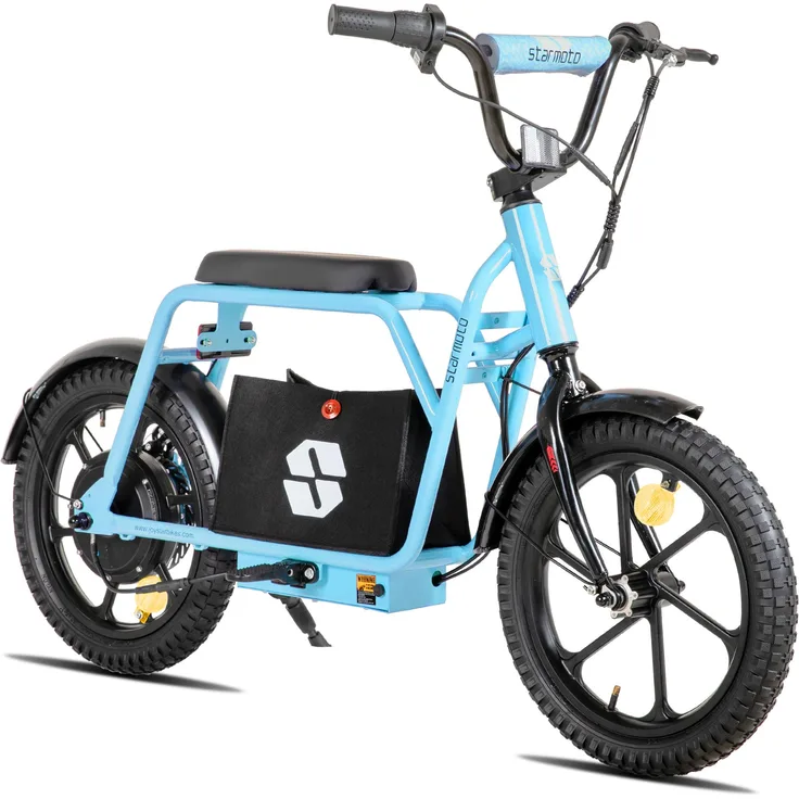 Hiland 16-Zoll-Elektrofahrrad für Kinder, 250W Motor, 5,2Ah Akku, Mini-Lasten-E-Bike mit Gangschaltung, mechanische Scheibenbremsen, für 6-10 Jahre