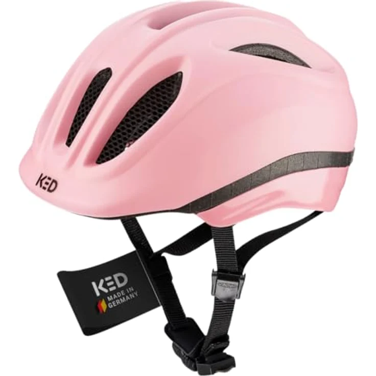 KED Meggy II Trend 2024, Kinder Fahrradhelm Flamingo pink matt, 49-53 cm, Insektenschutznetz, integriertes LED-Rücklicht, maxSHELL Technologie – Bild 1