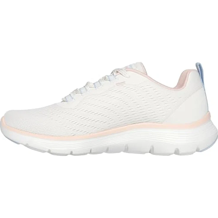 Skechers Flex Appeal 5.0-New Path, Laufschuhe aus 100% veganen Materialien, atmungsaktives Mesh-Obermaterial, gepolsterte Air-Cooled Memory Foam® Innensohle, beige Größe 40 – Bild 5