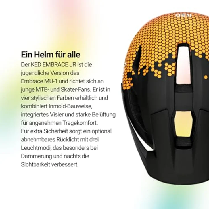 KED Embrace Jr Fahrradhelm – Jugendhelm mit integriertem Visier, leicht und vielseitig, Farbe: Black Maroon Red Matt, Größe: 52-56 (SM) – Bild 4