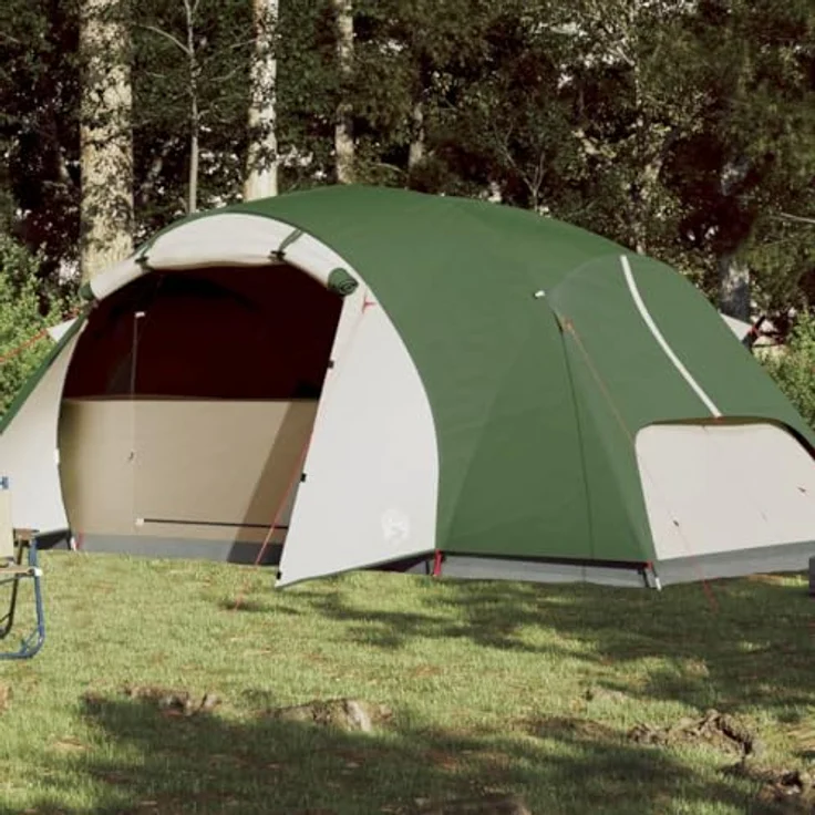 vidaXL Familienzelt, Gruppenzelt mit Belüftung Insektenschutz, Campingzelt für 8 Personen Wasserdicht, Trekkingzelt Outdoor Zelt Leicht Tragbar, Grün – Bild 2