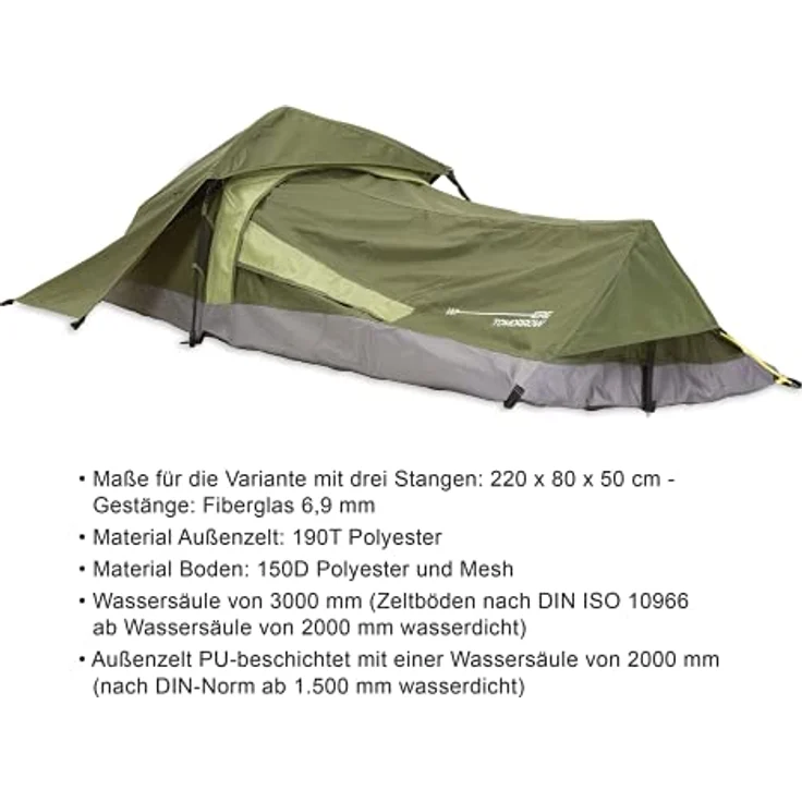 Lumaland Where Tomorrow Solo-Zelt Pop Up Wurfzelt 1-Personen-Zelt - Ultraleicht, kleines Packmaß, wasserdicht, robust - Grün – Bild 2