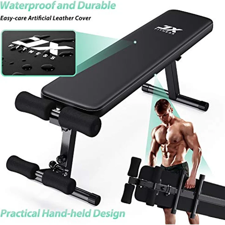 Multifunktion Hantelbank Trainingsbank Flachbank Klappbare Hantelbänke und Rückentrainer, Beinhalterung für Bauchtraining Sit up Bank (MEHRWEG) – Bild 5