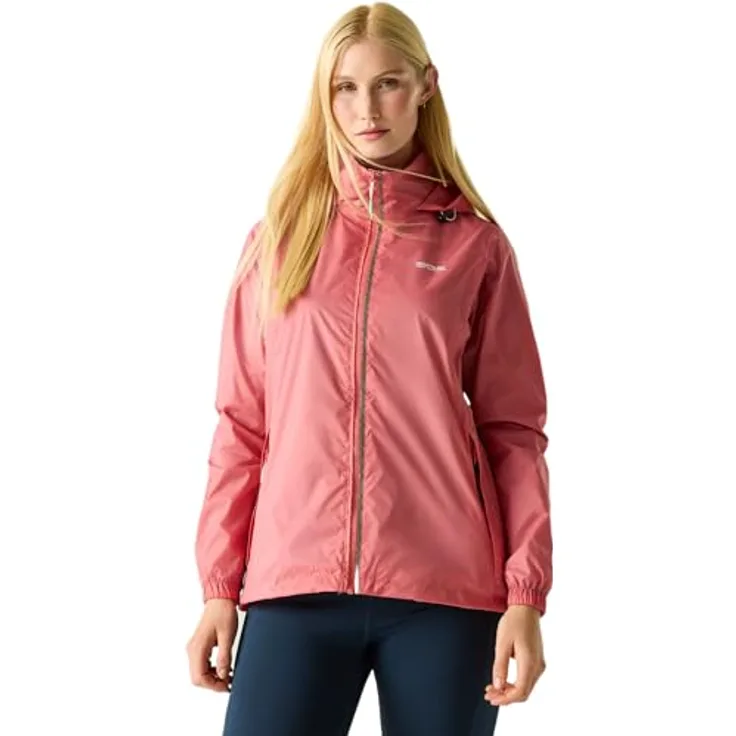 Regatta Corinne IV Regenjacke Damen, wasserdicht mit Kapuze, atmungsaktiv, Farbe: Peach Pink, Größe: 52