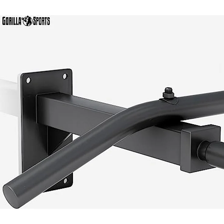 GORILLA SPORTS® Klimmzugstange - Wandmontage, mit 5 rutschfeste Griffe, bis 350 kg Belastbar, aus Stahl, inkl. Montageanleitung und Schrauben, Schwarz/Weiß - Pull Up Bar, Klimmzug Stange, Dip Bar – Bild 5