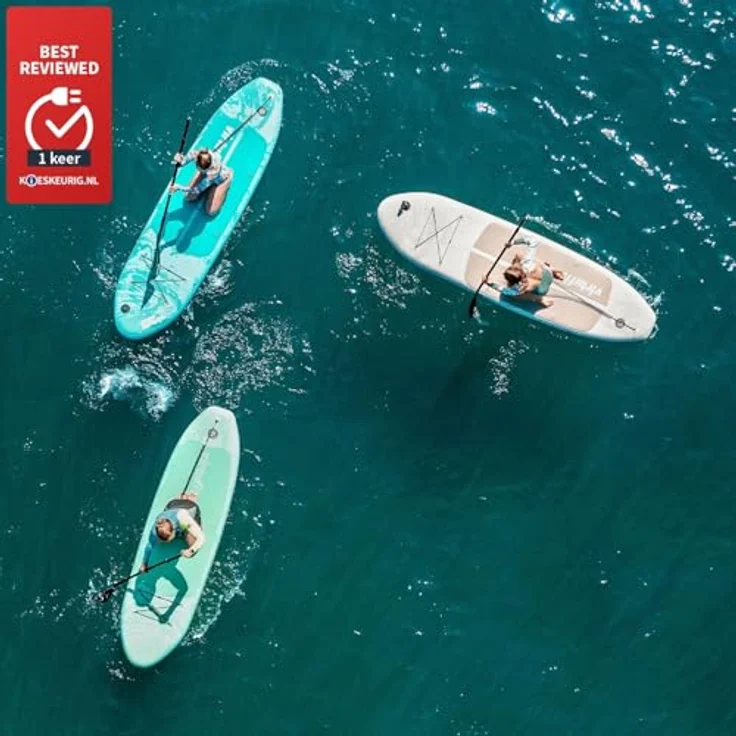 VirtuFit Supboard Ocean 275, aufblasbares Stand Up Paddle Board, sandbeige, mit Zubehör und Tragetasche – Bild 3