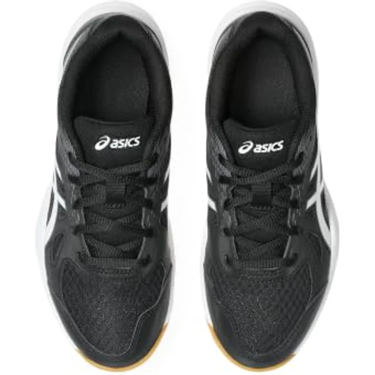 Asics Upcourt 6 GS, Hallensportschuhe für Kinder mit Lederimitat-Obermaterial und abriebfester Gummiaußensohle, Schwarz, Gr. 37 – Bild 4