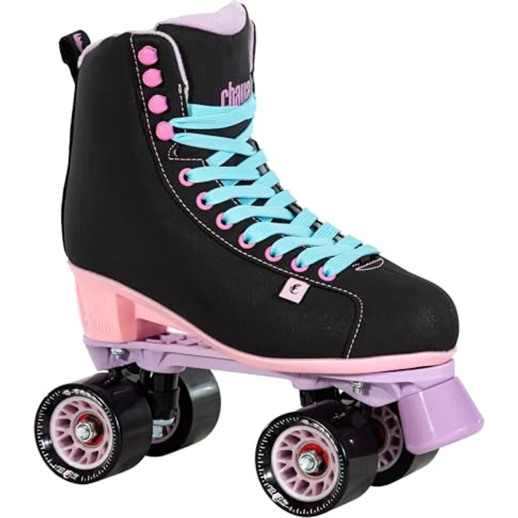 Chaya Lifestyle Rollerskates Melrose - 39, Veganfreundlich in Schwarz/Rosa mit Glasfaserverstärktem Teller – Bild 2