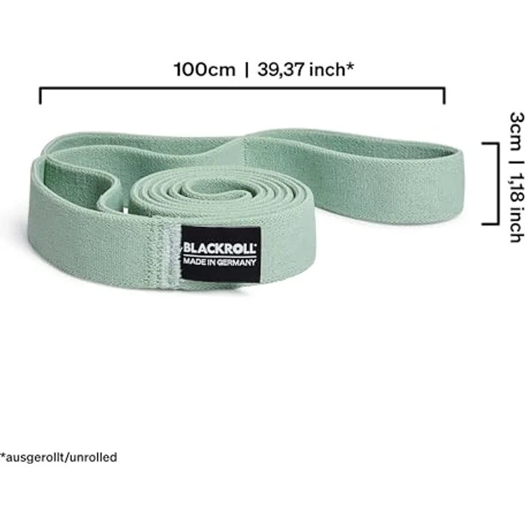 BLACKROLL® Stretch Band 100 cm, Flexibles Gymnastikband für Mobilitätstraining, hautfreundliches Material, ideal für Yoga, Balanced Green, Made in Germany – Bild 5