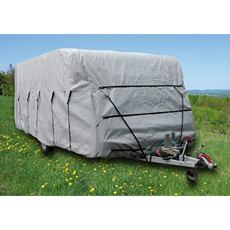Eurotrail Caravan Schutzhülle, wetterfeste Zeltabdeckung aus SFS-3 Material, 250 cm breit, für Wohnwagen 450-500 cm – Bild 1