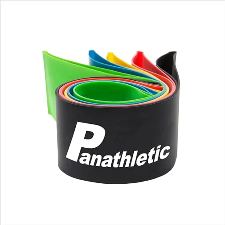 Panathletic Fitnessbänder, 5er Set – 5 verschiedene Stärken, Übungsanleitung, eBook auf Deutsch, 100% Naturlatex, rutschfest – Bild 4