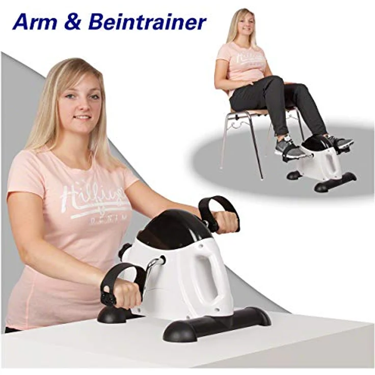 Sport-Tec Arm- und Beintrainer Mini Heimtrainer Trainingsgerät Trimmrad Hometrainer Minibike, verstellbare Pedalschlaufen, integriertes Display, stabile Konstruktion – Bild 2