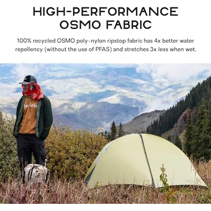 Nemo Equipment Hornet OSMO 3P, Kuppelzelt für 3 Personen, 1.49 kg, nachhaltiges Polyamid, Farbe Birch Bud/Goodnight Gray – Bild 3