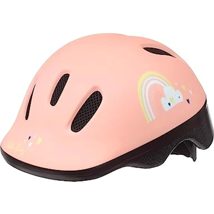 Polisport Babyhelm Happy Rainbow, Unisex, justierbar, XXS (44-48 cm), rosa, für Kleinkinder von 9 Monaten bis 2 Jahren, robust und sicher – Bild 1