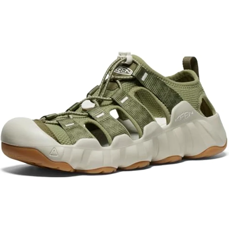 Keen Herren Hyperport H2 Trekkingsandale, Outdoor-Sandale mit Lace-Lock Bungee System und Aquagrip-Gummisohle, martini olive/plaza taupe, Größe 44 – Bild 1