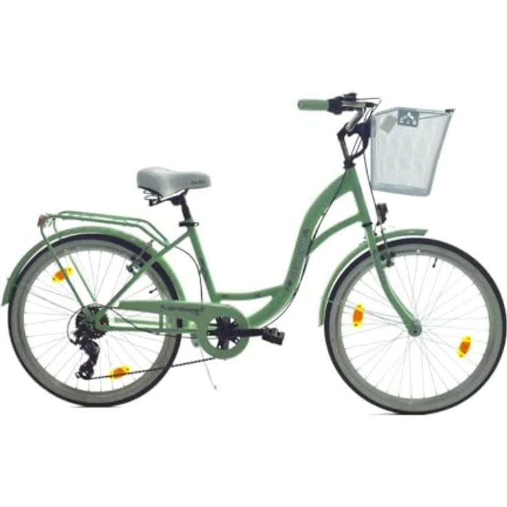 T&Y Trade 24 Zoll Kinder City Mädchen Fahrrad Mint Grün Shimano 6 Gang mit STVO Beleuchtung – Bild 1