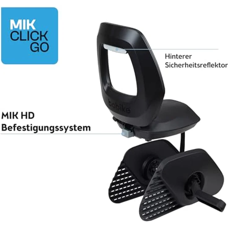 Bobike Fahrradkindersitz Hinten MIK-HD One Junior, Ergonomisch, Sicher, Faltbar, für Kinder ab 6 Jahren bis 27 kg, Schwarz – Bild 5