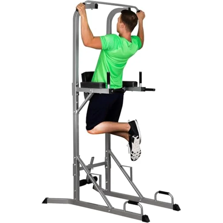 ScSPORTS® Kraftstation Power Tower Kraftturm 120kg Dip Station, Grau und Schwarz, für Ganzkörpertraining – Bild 8