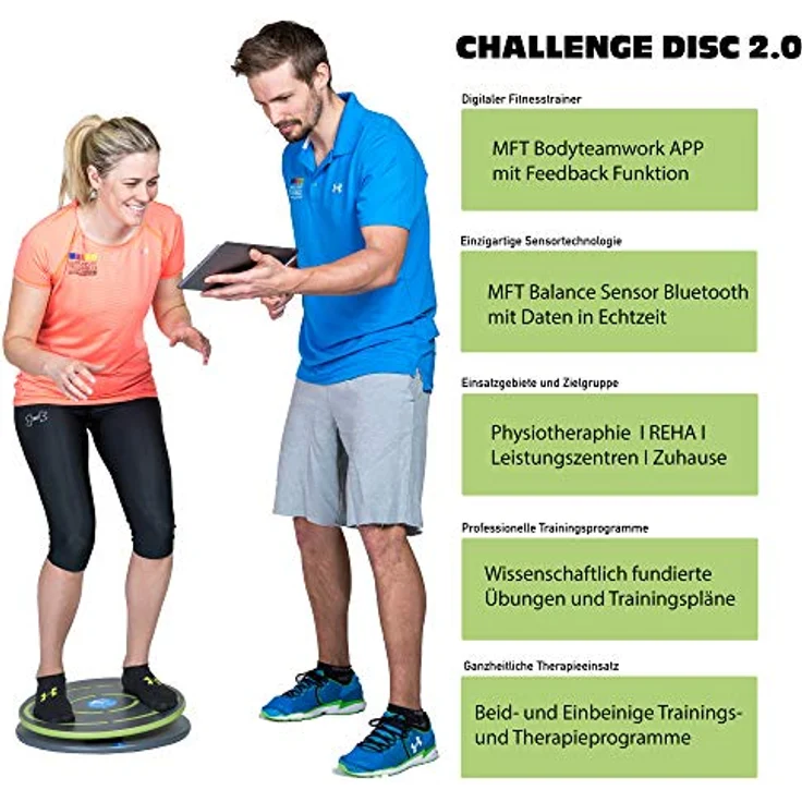 MFT Challenge Disc 2.0 I Balance Board mit App und vielen Spielen I Gleichgewichts Training zur Stärkung der Tiefenmuskulatur und Steigerung der Koordination I Fitnessgerät für Zuhause und Gym ø44 – Bild 4