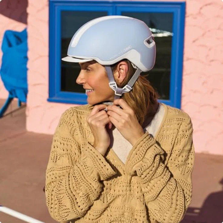 ABUS Urban Helm HUD-Y, Fahrradhelm mit magnetischem, aufladbarem LED-Rücklicht & Magnetverschluss, pure lavender, Größe S – Bild 6