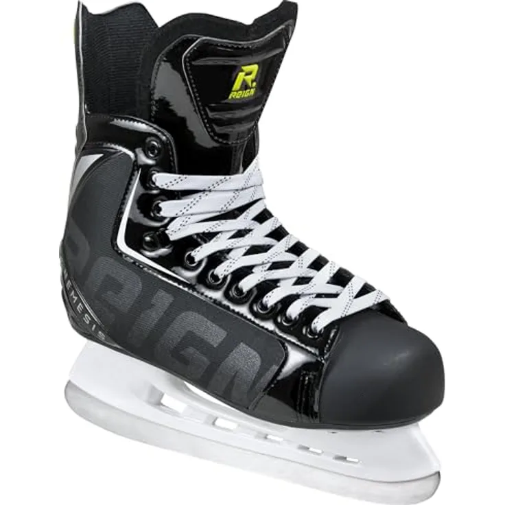 Powerslide Schlittschuhe Nemesis, Unisex für Herren und Damen in Schwarz, Hockey, Art. nr.: 902246 - Robuste und wendige Eishockeyschlittschuhe mit ergonomischer Polsterung und Edelstahlklinge