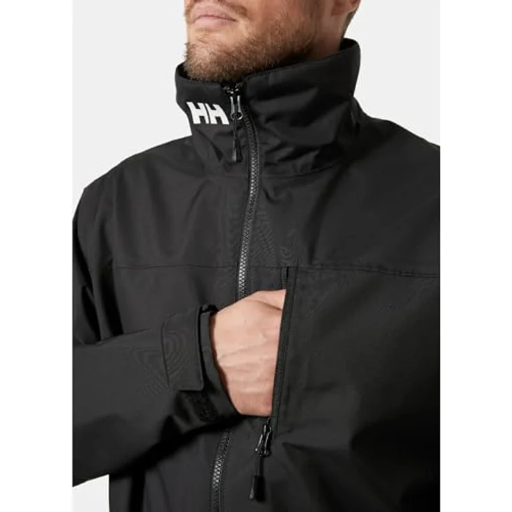 Helly Hansen Crew 2.0 Jacke, wasserabweisende Segeljacke aus strapazierfähigen Materialien, Schwarz S – Bild 7