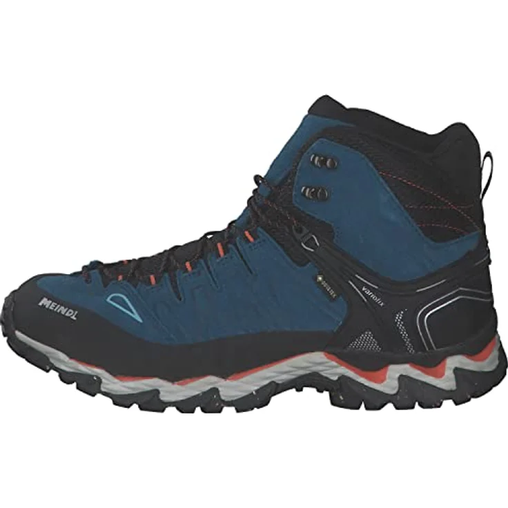 Meindl Lite Hike GTX Men, Wanderschuhe aus Velourleder und Mesh mit GORE-TEX Futter, Größe UK 12, blau/orange – Bild 2