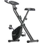 Skandika Foldaway X-1000 Fitnessbike Heimtrainer x-Bike klappbar mit Handpuls-Sensoren, 8-stufiger Magnetwiderstand, LCD Display, 130 Kg max. Gewichtsbelastung (schwarz)