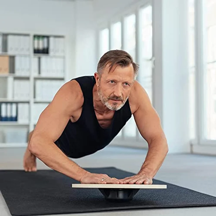 Yes4All Balance Board aus Holz; Brett mit hochwertiger rutschfester Oberfläche; Balance Trainer & Wackelbrett für das Ganzkörpertraining. – Bild 3