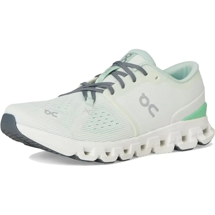 On Running Cloud X 4, Damen Laufschuhe mit X-förmigem Speedboard, Helion Superfoam und atmungsaktivem Obermaterial, 38.5, Grün – Bild 7