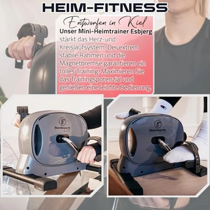 Fjoerdesports Pedaltrainer | Arm- und Beintrainer für zu Hause | extrem leiser Mini-Heimtrainer | Reha Bewegungstrainer | Training im Home-Office | Seniorentrainer | Heimtrainier – Bild 2