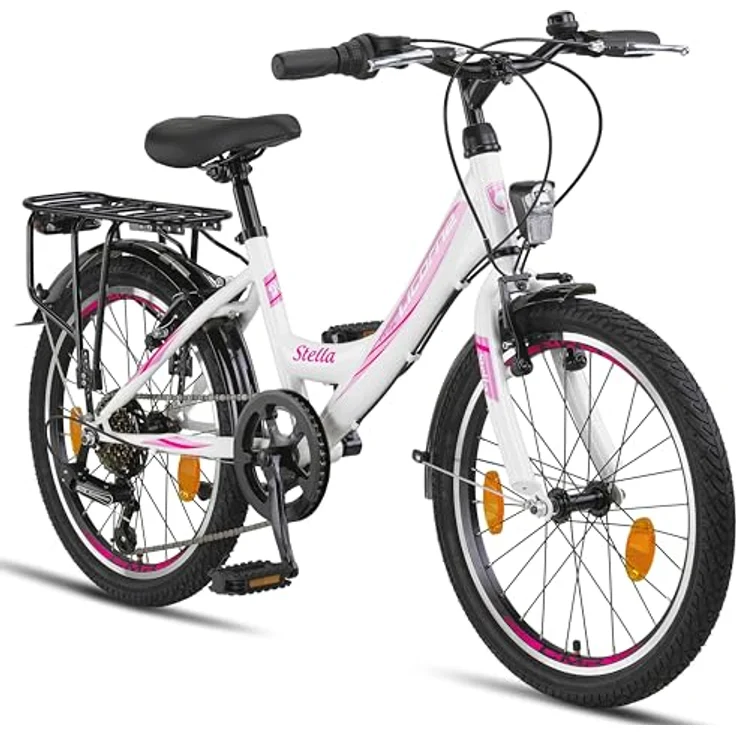 Licorne Bike Stella Premium City Bike 20 Zoll 6 Gang Shimano Fahrrad für Mädchen Herren und Damen 21 Gang Holland Citybike (Weiss) – Bild 1