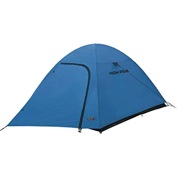 High Peak Kiruna 2 Zelt, blau/Grau, nahtversiegelt, schneller Aufbau, Moskitonetz-Eingang, Lampenhalterung, extra breiter Apsiden-Eingang, Innentasche, kleines Packmaß – Bild 3