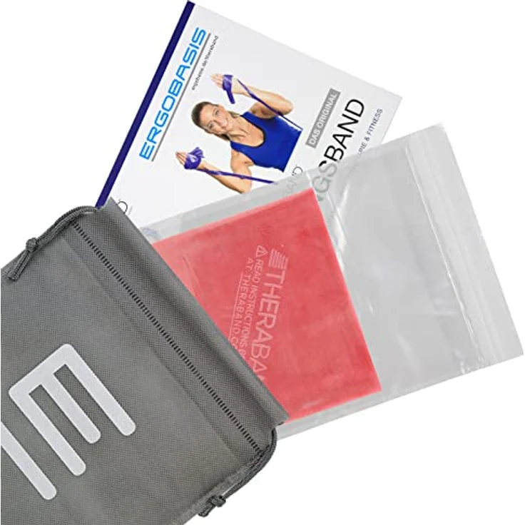 THERABAND Original Übungsband, Widerstandsband in Rot, 2,5m für flexibles Training überall – Bild 5
