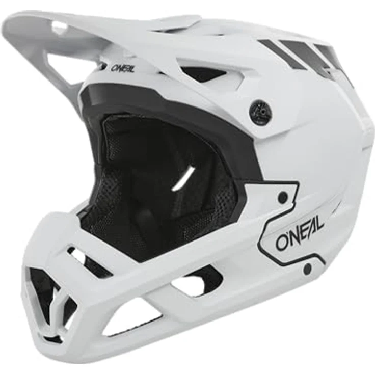 O'Neal SL1 Helm Crest, Enduro Full-Face Helm in Weiß/Schwarz, Größe XS mit höhenverstellbarem Schirm und gutem Luftstrom – Bild 1
