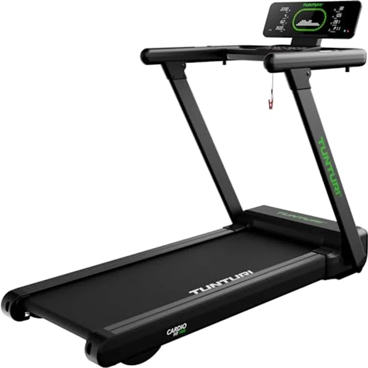 Tunturi Cardio Fit T60 Laufband - Walking Pad mit 44 Programmen, klappbar, kompakt, 0,8 bis 18,0 km/h, 140 x 50 cm große Lauffläche, für Zuhause