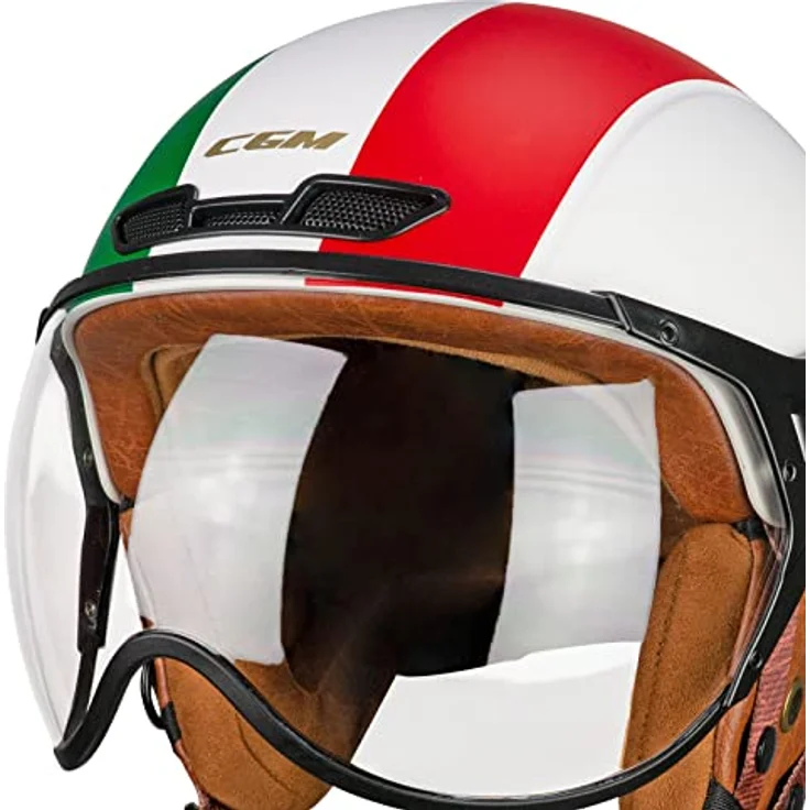 CGM 801I EBI ITALIA, Zugelassener Ski-E-Bike-Helm in Weiß Grün Rot, Größe S, doppelt zertifiziert (CE EN1078 und CE EN1077) – Bild 5