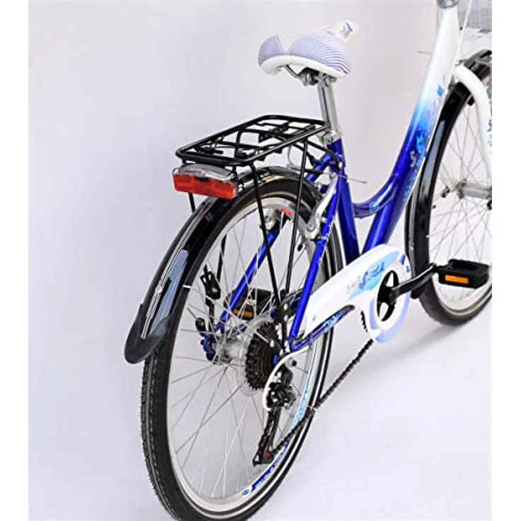 T&Y Trade 26 Zoll Kinder Mädchen Fahrrad Citybike Shimano 6 Gang Flair Blau, LED Dynamo Beleuchtung STVO – Bild 3