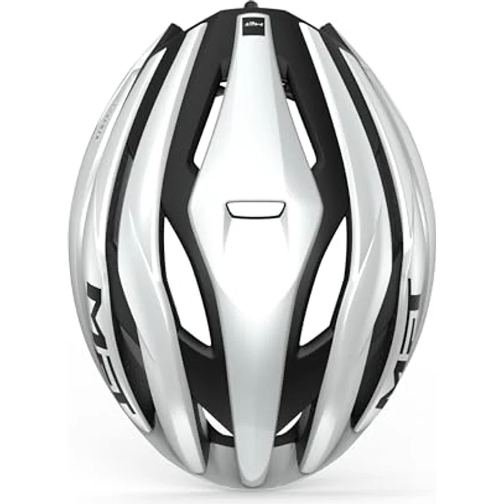MET Trenta MIPS, Fahrradhelm für Rennradfahrer mit 7 % geringerem Luftwiderstand, White Black/Matt Glossy, Größe L (58-61 cm) – Bild 4