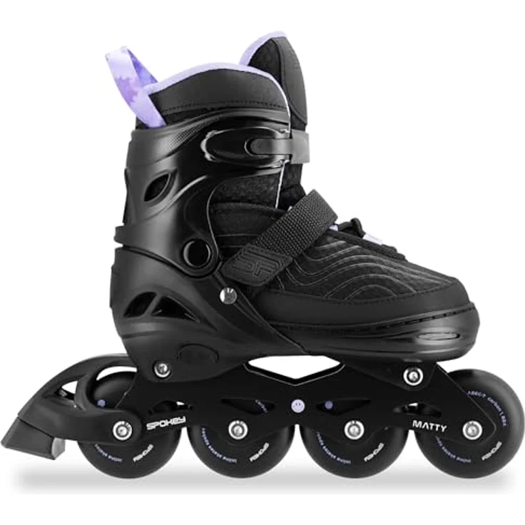 SPOKEY Matty Damen Inliner Verstellbar, ABEC-7 Kugellager, Größen 39-42, Schwarz/Violett, für Erwachsene und Jugendliche – Bild 2