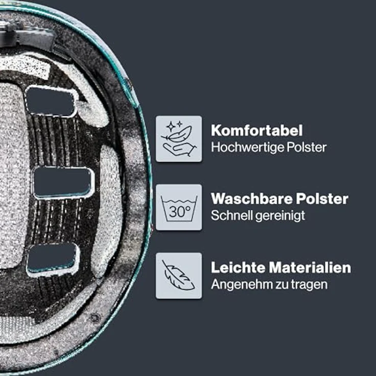 Uvex Kid 3, robuster Fahrradhelm für Kinder mit individueller Größenanpassung und waschbarer Innenausstattung, Teal-Silver, 51-55 cm – Bild 4
