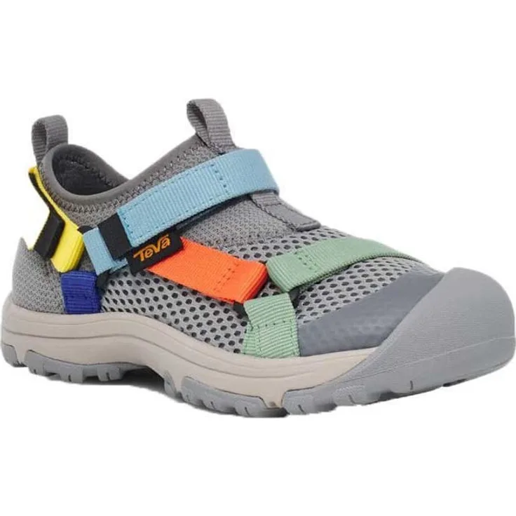Teva Outflow Universal Sandalen Grau EU 32, Kinder-Sandalen mit wasserabweisendem Mesh, antimikrobieller Gummisohle und einstellbarem Klettverschluss
