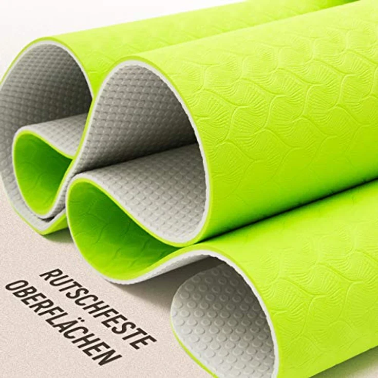NEOLYMP Yogamatte, rutschfest und umweltfreundlich, 183 x 61 cm, 6 mm dick, mit Tragegurt und E-Book für Yogaübungen – Bild 5