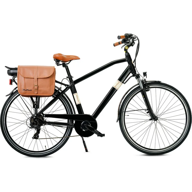 VENICE - I love Italy Elektro-Citybike MONOTUBO CLASSIC Man, 28 Zoll, schwarz, 6-Gang Kettenschaltung, Bafang Hinterradnabenmotor, bis zu 80 km Reichweite